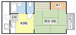 ツダハイツ 1Kの間取図画像