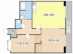 KINGPALACETOYO 2LDKの間取図画像