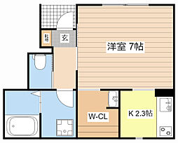コーポ・クラージュ 1Kの間取図画像