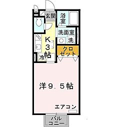 ハンズレジデンス北脇A棟 1Kの間取図画像