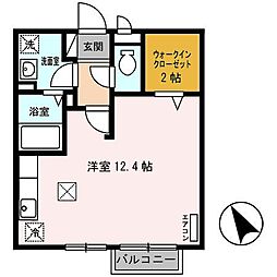 メゾンラストウィステリア ワンルームの間取図画像