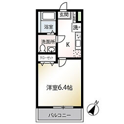 MQuarto湘南海岸公園II 2階1Kの間取り