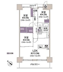 キングマンション守口 3LDKの間取図画像