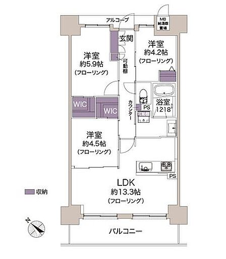 3LDK 間取り