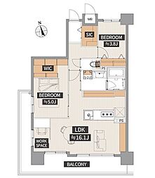サンヴェール森ノ宮 2LDKの間取図画像