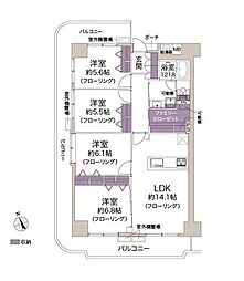 ローズハイツ宝塚 4LDKの間取図画像