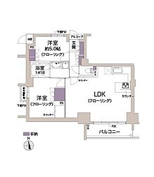 イーグルコート京都六角雅心庵 2LDKの間取図画像