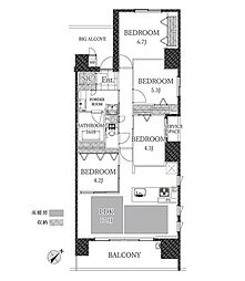 パークホームズ神戸ザレジデンス 4LDKの間取図画像