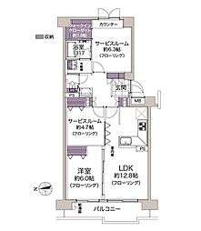 ベル・パークシティK棟 1SLDKの間取図画像