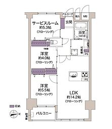 パレステージ四ツ橋 2SLDKの間取図画像
