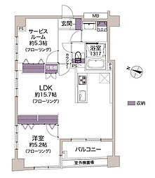 ローレル神戸駅前 1SLDKの間取図画像