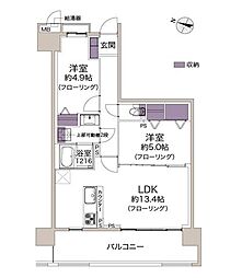 ソシエ北大阪1番館 2LDKの間取図画像