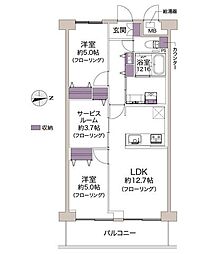マンハイム弁天町 2SLDKの間取図画像