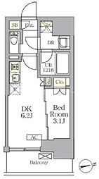 ザ・ライオンズフォーシア文京湯島 1DKの間取図画像