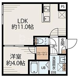 アルファ南千住 2階1LDKの間取り