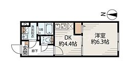 アルファ南千住 1階1LDKの間取り