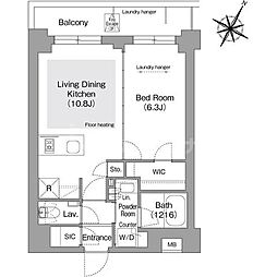 コンフォリア・リヴ文京護国寺 1LDKの間取図画像