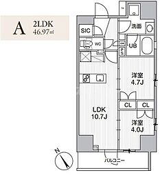 グランエール西日暮里NORTH 2LDKの間取図画像