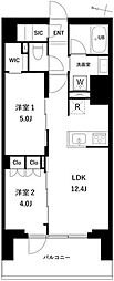 プレディアコート西日暮里 2LDKの間取図画像