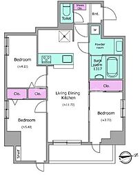 ドゥーエ日暮里3 3LDKの間取図画像