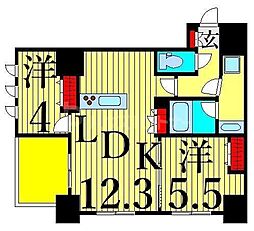 CREVIARXE日暮里 2LDKの間取図画像