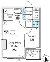 コージーコート谷中 1LDKの間取図画像