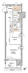 ブランシエスタ浅草蔵前 1LDKの間取図画像