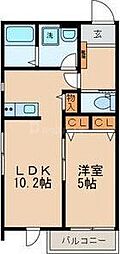 メゾンボヌール 1LDKの間取図画像