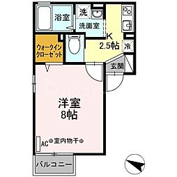 セレーノ 1Kの間取図画像
