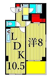 アドラスト 1LDKの間取図画像