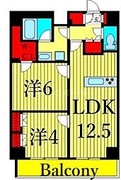 HF東尾久レジデンス 2LDKの間取図画像