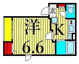アレッサ西日暮里 1Kの間取図画像