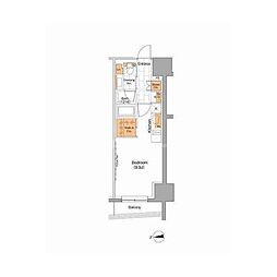 ザ・パークハビオ上野 ワンルームの間取図画像