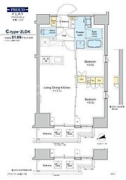 プラウドフラット本郷三丁目 2LDKの間取図画像