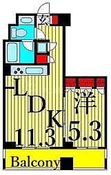 プロスペクトKALON三ノ輪 1LDKの間取図画像
