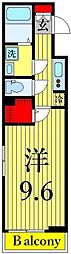 ポタミオン 1Kの間取図画像