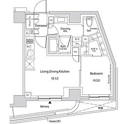 ザ・パークハビオ文京目白台プレイス 1LDKの間取図画像