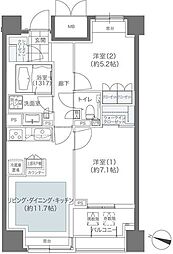 メゾンカルム本郷 2LDKの間取図画像