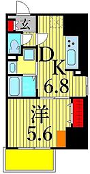 E.STAGE新御徒町 1DKの間取図画像