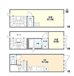 小石川2丁目貸家 2DKの間取図画像