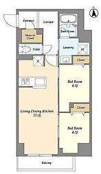 ドゥーエ尾久 2LDKの間取図画像