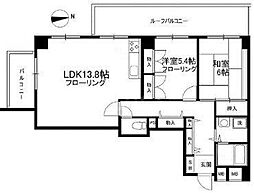 ラ・フォレ根岸 2LDKの間取図画像
