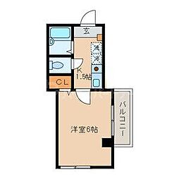 リビオンコート 1Kの間取図画像