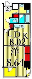 RESIDIAIRIYA 1LDKの間取図画像
