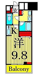 サンクレール荒川ブランガーデン ワンルームの間取図画像