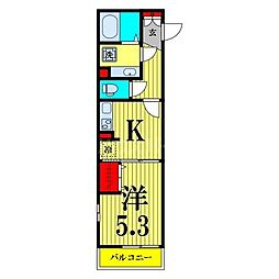 ディアコート 1Kの間取図画像