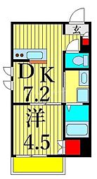 グレイス東尾久 1DKの間取図画像