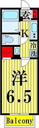 エムズ江北 1Kの間取図画像