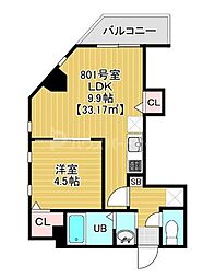 ソラトワーヌ 1LDKの間取図画像