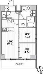 リテラス南千住サウス 2LDKの間取図画像